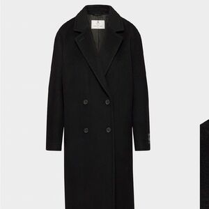 Aritzia Black Double-Breasted Trench Coat